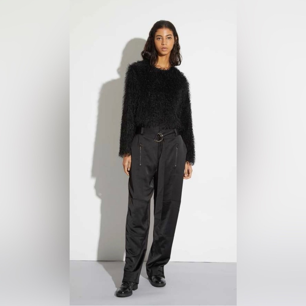 NWT Saint Art- Courtney Mid-Rise Charmeuse Pants in Navy Blue. Size XS